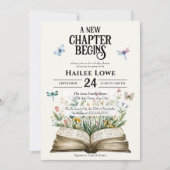 Neues Kapitel Beginnt Kinderdusche Vintage Wildblu Einladung (Vorderseite)