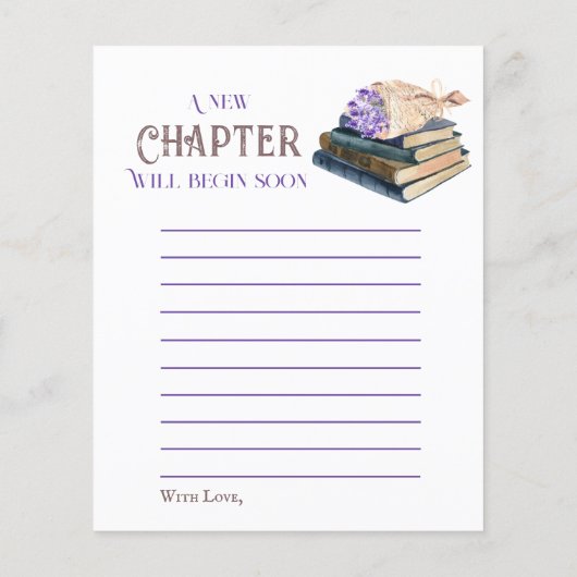 Neues Kapitel beginnt Lavender Story Baby Shower G (Rückseite)