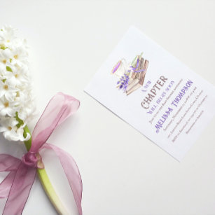 Neues Kapitel beginnt Lavender Storybook Baby Dusc Einladung