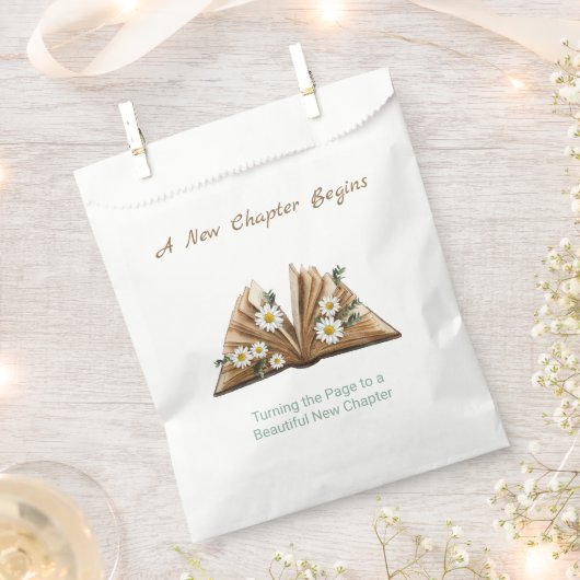 Neues Kapitel Beginnt - Seite Umblättern Floral Geschenktütchen (Ausgeschnitten)
