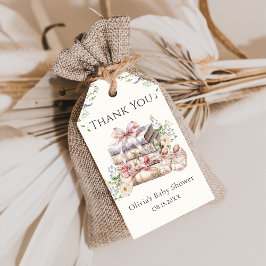 Neues Kapitel beginnt Wildblume Book Baby Shower Geschenkanhänger