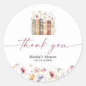 Neues Kapitel Beginnt Wildblume Brautparty Runder Aufkleber (Vorderseite)