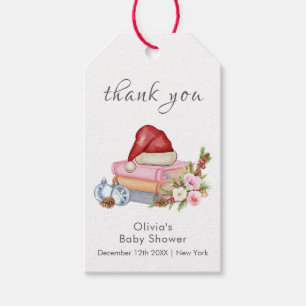 Neues Kapitel Beginnt Winter Floral Baby Shower Geschenkanhänger