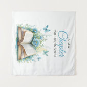 Neues Kapitel Blue Brunch Buch Babydusche Hintergr Wandteppich (Vorderseite (Horizontal))