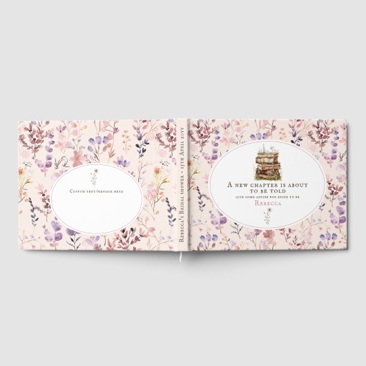 Neues Kapitel Brautparty Wasserfarbe, Wildblume Gästebuch (Voll)