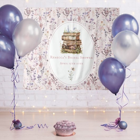 Neues Kapitel Brautparty Wildblume Hintergrund Wandteppich