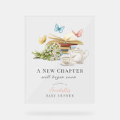 Neues Kapitel Buch Baby Dusche Willkommen Acrylschild (Vorderseite)