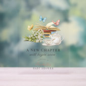 Neues Kapitel Buch Baby Dusche Willkommen Acrylschild (Neutral)