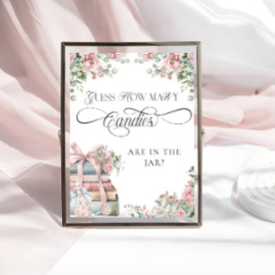 Neues Kapitel Buch Girl Baby Dusche Wie viele Cand Poster