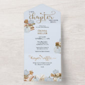 Neues Kapitel Buch Thema Boy Baby Dusche All In One Einladung (Innen Boden)