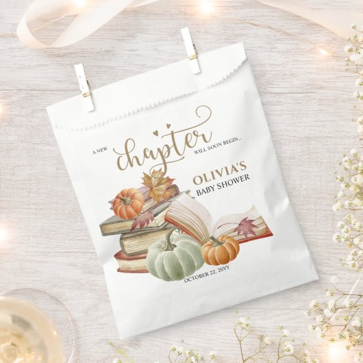 Neues Kapitel Buch Thema Pumpkin Fall Baby Dusche Geschenktütchen (Ausgeschnitten)