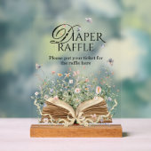 Neues Kapitel Buch Thema Wildblume Windeln Raffel Acrylschild (Neutral)