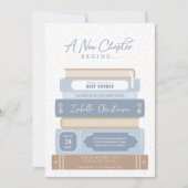 Neues Kapitel Bücher Storybook Kinderdusche Einladung (Vorderseite)