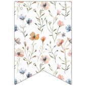 Neues Kapitel - Buchstapel Wildblumen "Baby X" Wimpelkette (Erste Fahne)