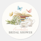 Neues Kapitel-Butterfly-Brautparty Runder Aufkleber (Vorderseite)
