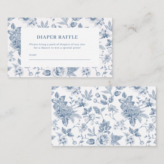 Neues Kapitel Chinoiserie Baby Shower Windel-Raffl Begleitkarte (Vorne/Hinten)