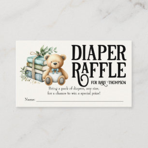 Neues Kapitel fängt Baby Dusche Windeln Raffle buc Begleitkarte