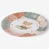 Neues Kapitel fängt Storybook Babydusche an Pappteller (Schrägansicht)