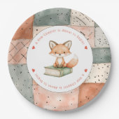 Neues Kapitel fängt Storybook Babydusche an Pappteller (Vorderseite)