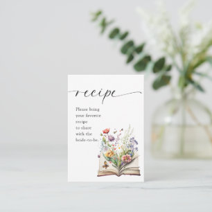 Neues Kapitel Florales Buch Brautparty-Rezept Begleitkarte