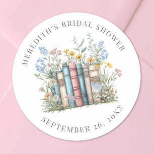 Neues Kapitel Florales Buch Brautparty Runder Aufkleber