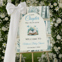 Neues Kapitel Jungen Bibliothek Buch Baby Shower W