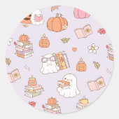 Neues Kapitel Kleine Boo Groove Fall Baby Dusche Runder Aufkleber (Vorderseite)