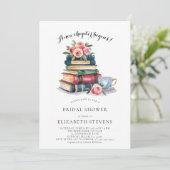 Neues Kapitel Lover Bookworm Chic Brautparty Einladung (Stehend Vorderseite)