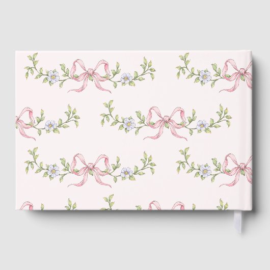 Neues Kapitel Pink Bow Baby Dusche Gästebuch (Rückseite)