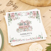 Neues Kapitel Pink Bow Bläschen Baby Dusche Serviette