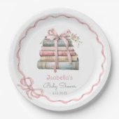 Neues Kapitel rosa Band Bow Mädchen Dusche Pappteller (Vorderseite)