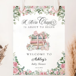 Neues Kapitel Rosa Blumenknechtendusche Begrüßung Poster