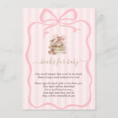 Neues Kapitel Rosa Bogen Streifen Baby Shower Begleitkarte (Vorderseite)