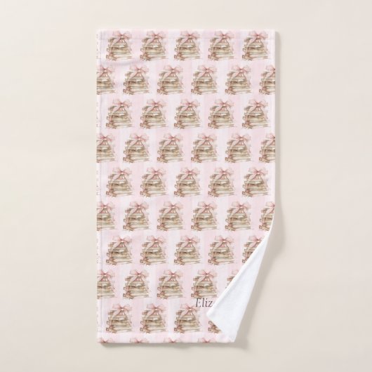 Neues Kapitel Rosa Bogen Streifen Badhandtuch Set (Handtuch)