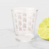 Neues Kapitel Rosa Bogen Streifen Schnapsglas (Rückseite)