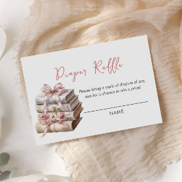Neues Kapitel Rosa Bow Book Diaper Raffles Begleitkarte