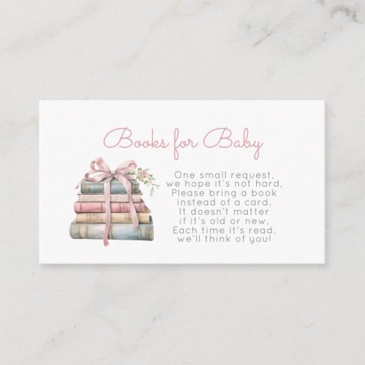 Neues Kapitel Rosa Bücher für Babytickets Begleitkarte (Vorderseite)