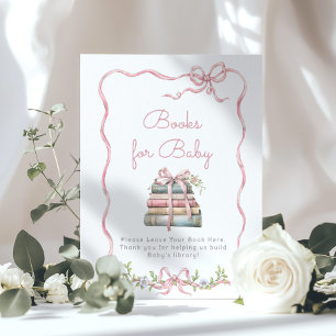 Neues Kapitel Rosa Schleife Vintage-Bücher für Bab Poster