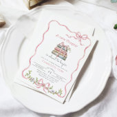 Neues Kapitel Rosa Wildblume Kinderdusche Einladung