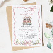 Neues Kapitel Rosa Wildblume Kinderdusche Einladung