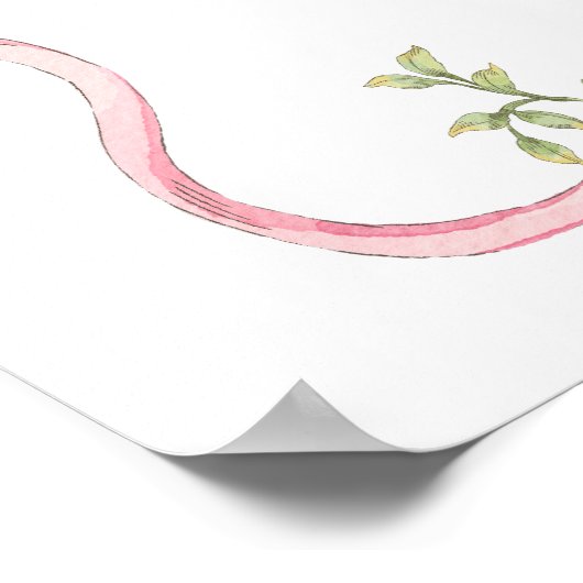 Neues Kapitel Rosa Wildblume Kinderdusche Poster (Ecke)