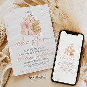 Neues Kapitel Rosa Wildblumen Kinderdusche Einladung