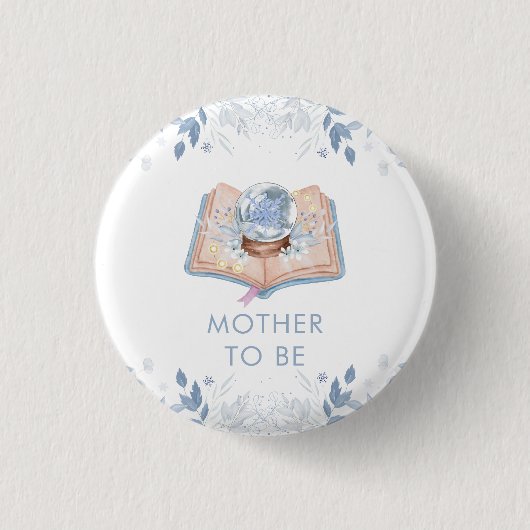 Neues Kapitel Snowball Mutter-To-Be-Baby-Party Button (Vorderseite)