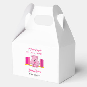 Neues Kapitel Storybook Babydusche Pink Teddy Bear Geschenkschachtel