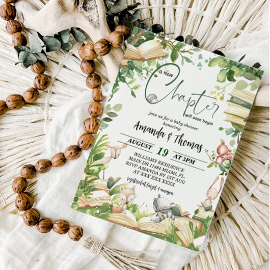 Neues Kapitel Storybook Kinderdusche Einladung