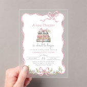 Neues Kapitel Storybook Pink Bow Babydusche Acryleinladungen (Insitu (Handheld))