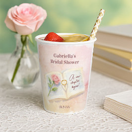 Neues Kapitel Storybook Rosa Brautparty Pappbecher