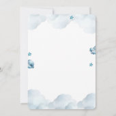 Neues Kapitel Teddy Blue Junge Babydusche Bär Einladung (Rückseite)