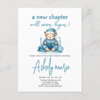 Neues Kapitel Teddy Blue Junge Babydusche Bär