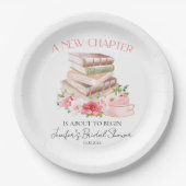 Neues Kapitel | Tee & Bücher Wasserfarben-Brautpar Pappteller (Vorderseite)
